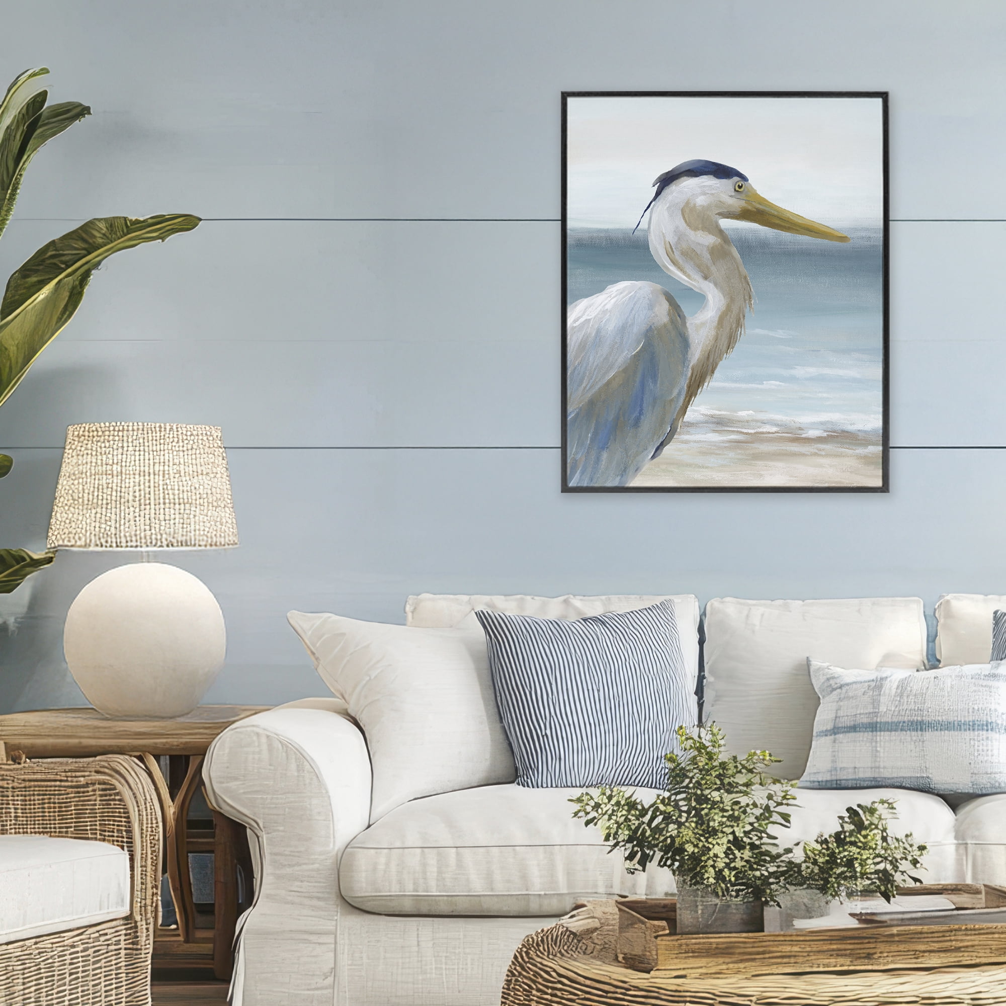Stupell Industries Right Gazing Heron Black Framed Giclee Art, design by Nan