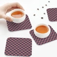thumbnail image 6 of Bingfone Vintage Red Blue Checked Leather Drinks Coasters with Set of 6,Suitable for Home Kitchen,Coffee Cup Coasters Home Gift, 6 of 7
