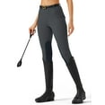 thumbnail image 6 of Women's Horse Riding Pants with Zipper Pockets Knee-Patch Schooling Tights Equestrian Breeches for Women Dark Grey L, 6 of 9