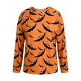 thumbnail image 3 of Gvmfive Womens Round Neck Long Sleeve Pullover Casual Top Halloween Graphic Tees, 3 of 6