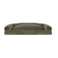 thumbnail image 6 of FurHaven Pet Products Faux Fur & Velvet Pillow Sofa Pet Bed for Dogs & Cats - Dark Sage, Jumbo, 6 of 8