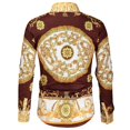 thumbnail image 2 of SWSMCLT Men's Long Sleeve Vintage Top Floral Printed Dress Shirt Soft Button Down ShirtCasual Fitted Fall Shirts Coffee X-Large, 2 of 4