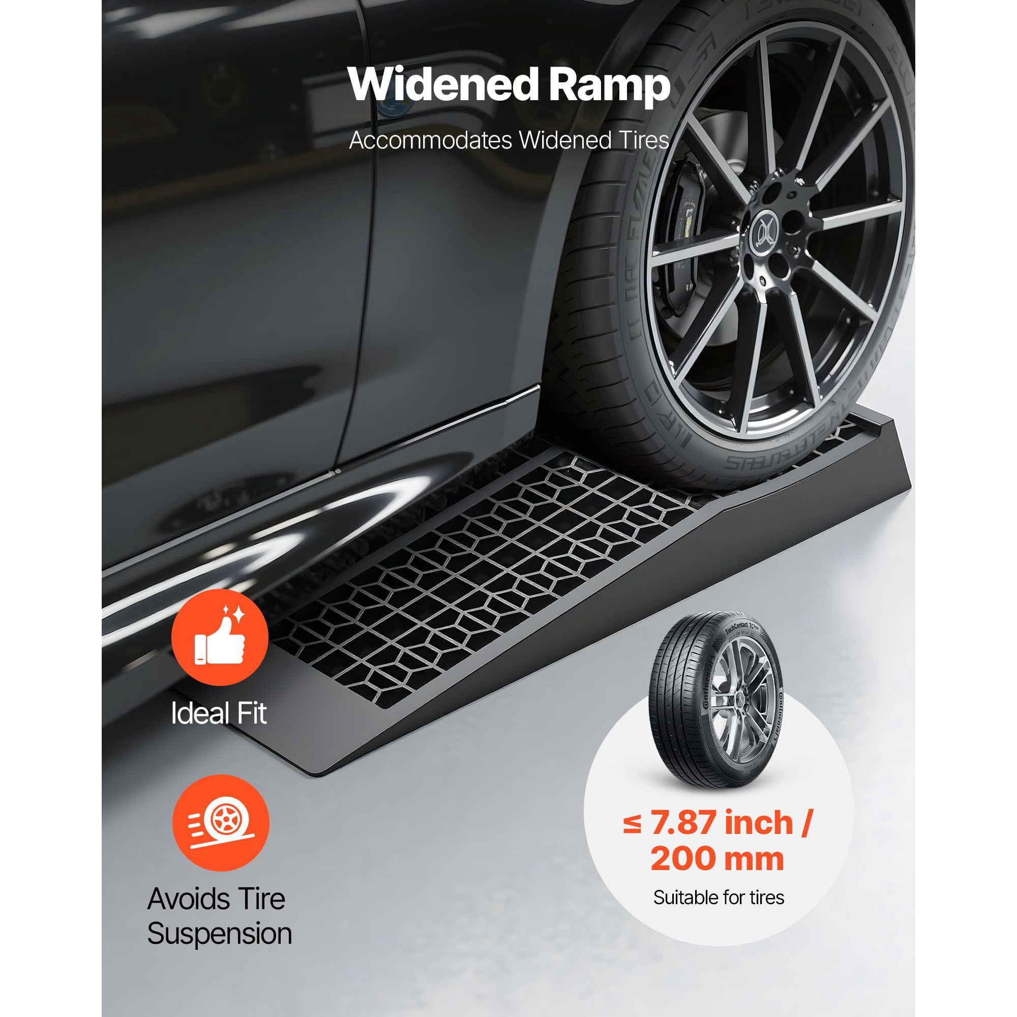 Car Ramps, 2 PCS 20000 lbs GVW Capacity, 2.56 in Lift Height, Portable Low Profile Car Service Ramps for Home Garage Maintenance & Oil Changes, Heavy Duty for Low Chassis Vehicle & Support Jack