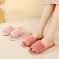 thumbnail image 4 of Slippers for Women,Open Toe Slippers Flat Bottom Warm Indoor NonHome Comfort Footwear,Womens Slippers,01 Red,8.5, 4 of 4