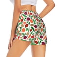 thumbnail image 3 of Goofa Vegetables Printed Women 2 in 1 Running Shorts,Quick Dry Athletic Workout Shorts,High Waisted Athletic Shorts with Liner Pockets-X-Large, 3 of 9