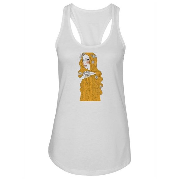 A Woman With Flowers On Hair Tank Women -Image by Shutterstock, Female x-Large