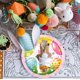 thumbnail image 4 of Platos de papel de Pascua | Vajilla desechable de 16 piezas con diseño de conejito y huevo | Artículos para fiestas de primavera para niños y adultos | 2 tamaños: 18 cm y 23 cm, 4 of 6