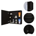 thumbnail image 3 of DEPOT E-SHOP Kazan Medicine Cabinet, Mirror, One-Door Cabinet, Two External Shelves, Three Internal Shelves-Black, For Living Room, 3 of 5