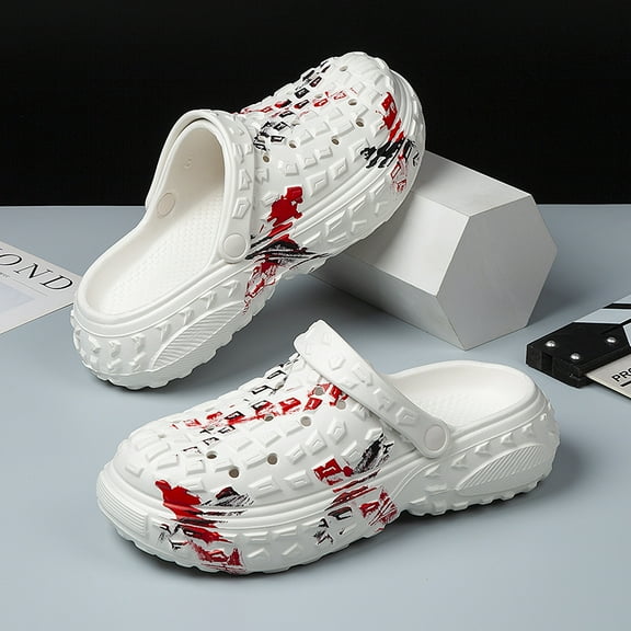 Men's casual fashion slippers, outdoor casual sandals, comfortable and durable hole shoes,