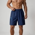 thumbnail image 2 of Aimik Contrast Pocket Shorts for Men Drawstring Closure Slim Fit Mens Athletic Shorts Summer Lightweight Fashion Shorts for Gym, 2 of 6