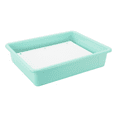 thumbnail image 4 of Storex Plastic Letter Tray, Storage for Documents and Office Supplies, Teal, 5-Pack, 4 of 7