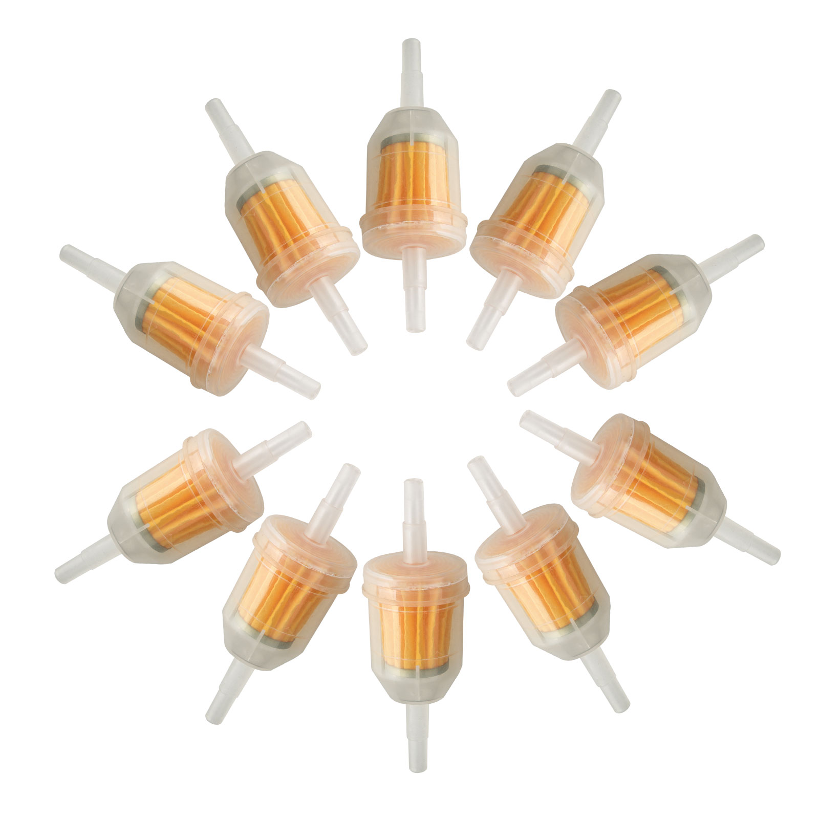 2 x Universal Petrol Inline Fuel Filter To Fit 6mm and 8mm Pipes