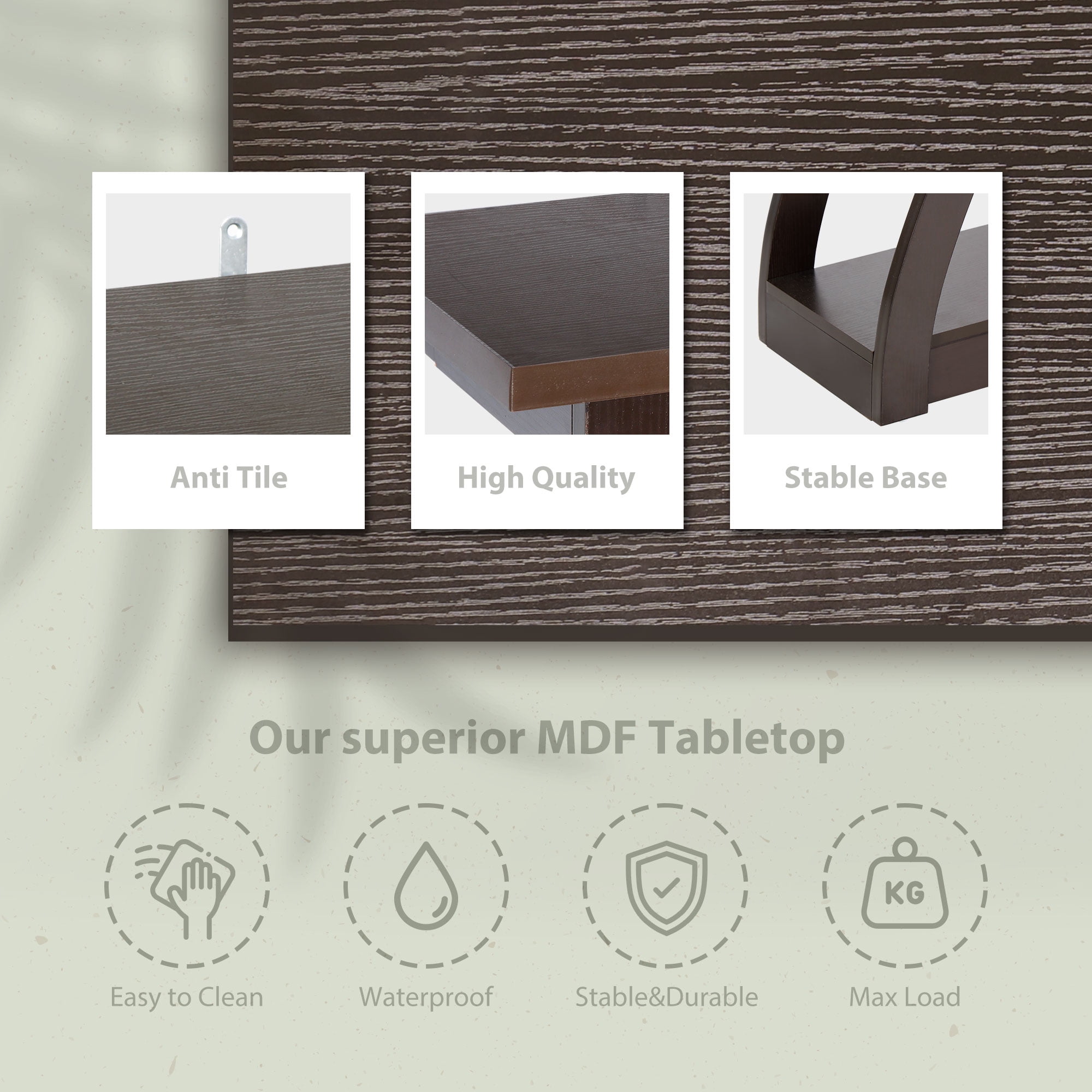 ZenSports Narrow Console Sofa Table 47'' Modern MDF Entryway Table Brown