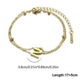 Jrocdr Fashion Simple Double Chain Stacking 26 Letters Gold Stainless