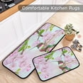 thumbnail image 5 of Spring Hummingbird Floral Kitchen Mat and Rug Set of 2 Pink Bird Cushioned Floor Mat Non Slip Washable Standing Desk Mats Anti Fatigue Doormat for Home Office Sink Laundry Hallway Entryway, 5 of 6