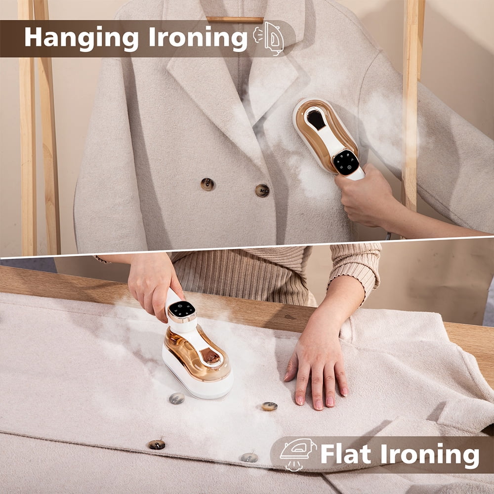 2 In 1 Portable Ironing Machine, Handheld Clothing Steam Iron, 1200W +20 Seconds Fast Heating,180°Rotation, LCD Display Ironing Mode, 7-Hole Pressurized Steam