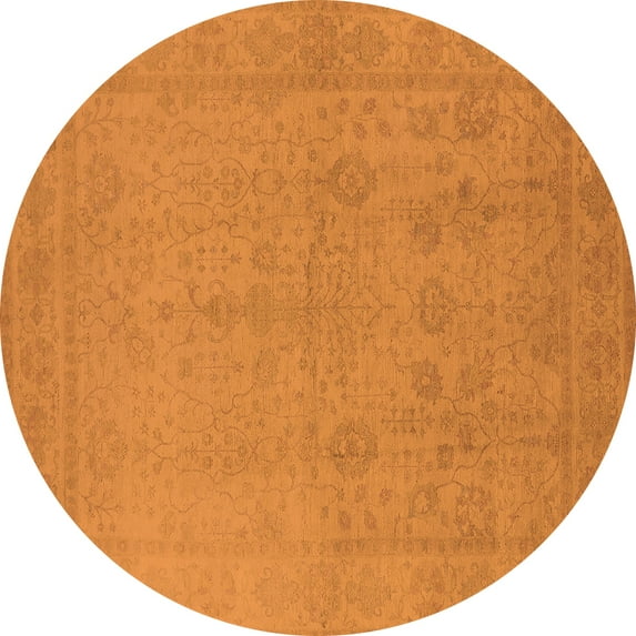 Ahgly Company Indoor Round Oriental Orange Traditional Area Rugs, 3' Round