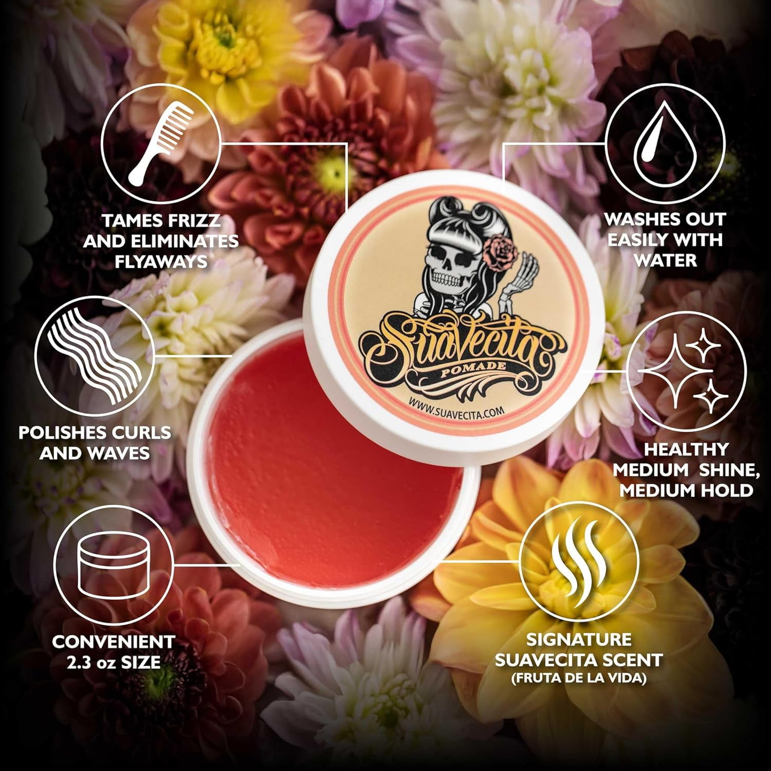 Suavecita Pomade for Women. Original Hold, 2.3 oz
