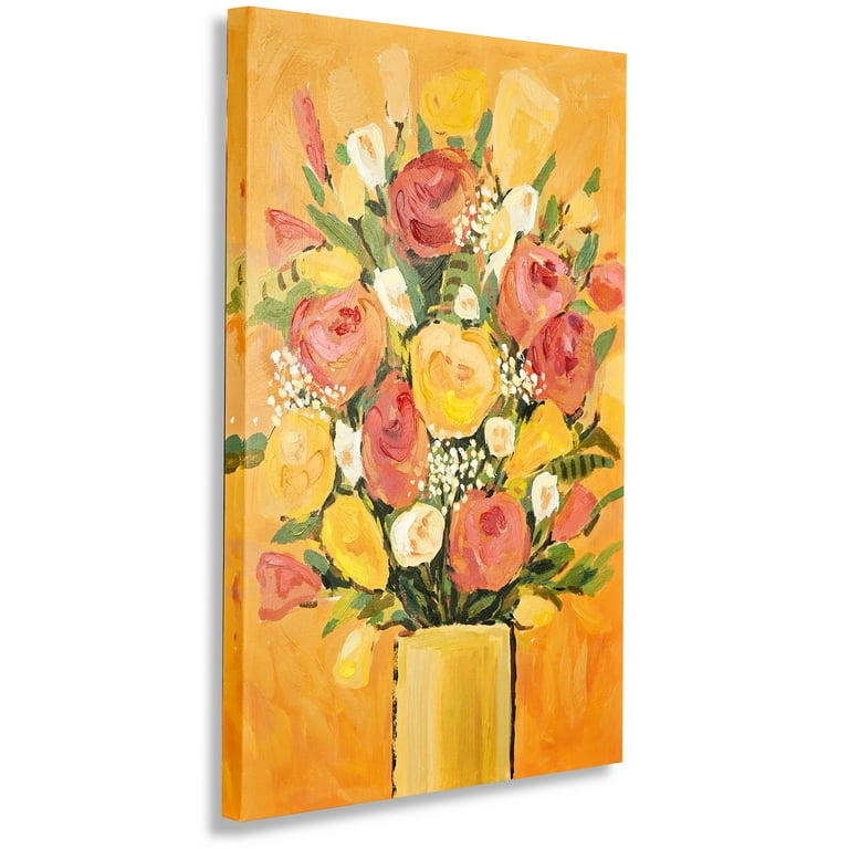 Buy Cute Abstract Acrylic 8x10 Canvas Painting With Flowers
