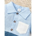 thumbnail image 5 of 9 Months Infant Baby Boys Clothes Baby Boys Summer Outfits 9-12 Months Baby Boys Short Sleeve Lapel Top Shorts 2PCS Set Blue, 5 of 8