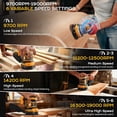 thumbnail image 3 of Cordless Random Orbital Sander Compatible with Dew 20V , 5-Inch Brushless  Sander with 19000 RPM 6 Variable Speed, Electric Hand Sander With Dust Collector for Woodworking  (No Battery), 3 of 8