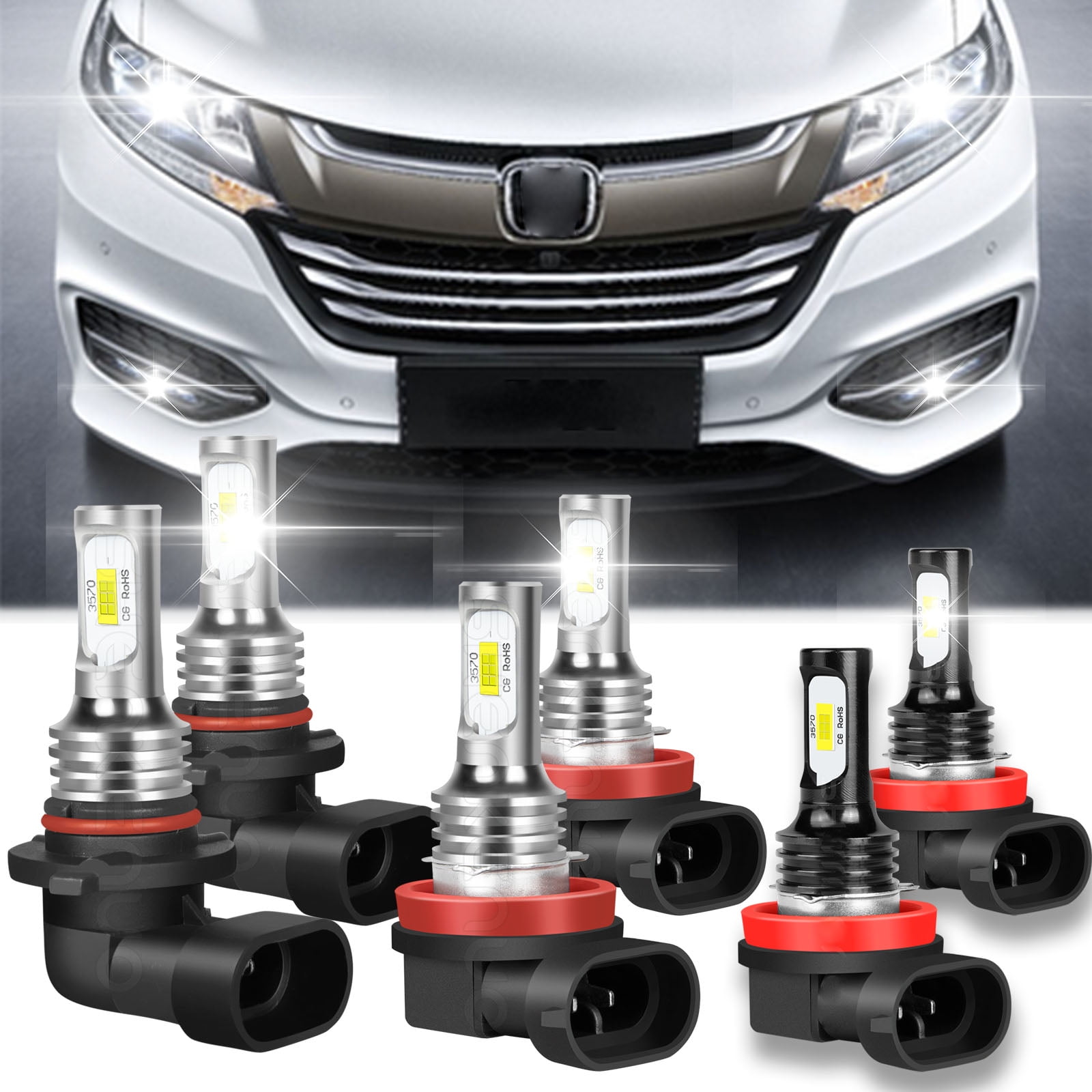 For Equinox 20102016 2017 Headlights 9005 H11 LED High and Low Beam+H11 Fog Light 6pc