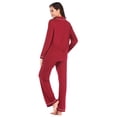 thumbnail image 4 of Pyjama pour Femmes, Ensemble de Pyjama Doux pour Femmes, Pyjama en Modal à Manches Longues pour Femmes, Tenue de Nuit Boutonnée, Pyjama de Détente, 4 of 6