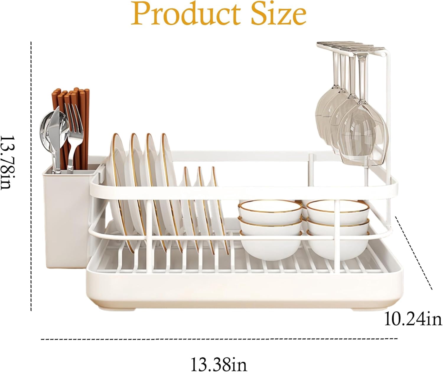 Kitchen Sink Dish Drying Rack: Drying Dish Rack, 2025 New Multifunctional Dish Rack with Drainer Tray, Chopstick Holder, and Wine Glass Rack, Dish Drainers for Kitchen Counter (Black Upgraded)
