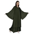 thumbnail image 2 of Bimba Islamic Prayer Long Dress For Women Solid Abaya With Hijab/Scarf Bell Sleeves Kaftan, 2 of 7