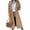Camel, variant on Lapel Collar Double Breasted Women's Winter Elegant Coats Long Notched Pea Coat
