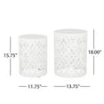 thumbnail image 6 of Soto Metal Outdoor Side Tables, Set of 2, White, 6 of 7
