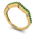 thumbnail image 2 of 0.23 ctw Wedding Band for Women - 18K Yellow Gold Simulated Emerald Stackable Eternity Ring, 2 of 6