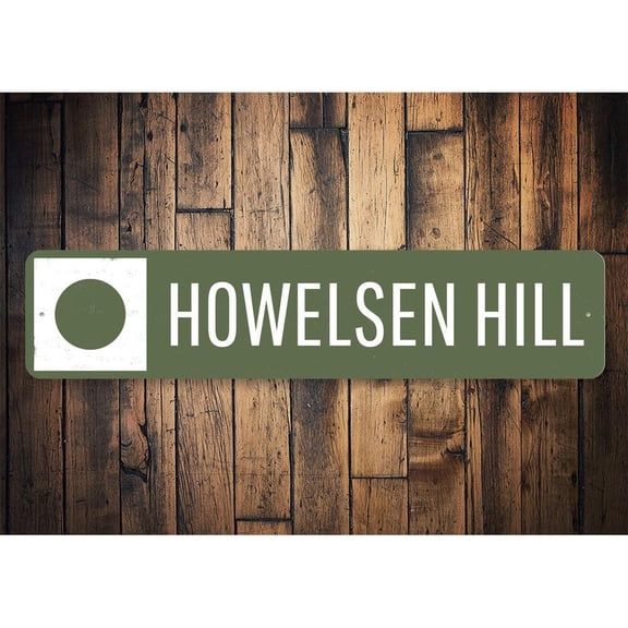 Circle Ski Hill Novelty Sign, Metal Wall Decor - 4x18 inches