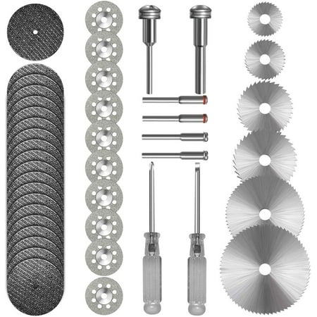 

36pcs Cutting Wheel Set for Rotary Tool 545 Diamond Cutting Wheel HSS Circular Saw Blades Resin Cutting Disc with Mandrels for Wood Glass Plastic Stone Metal