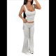 thumbnail image 1 of Conjuntos de 2 Piezas para Mujer, Conjuntos de Estar por Casa, Camisetas Sin Mangas, Pantalones Anchos y Chándales Flores Blancas y Grises XL, 1 of 7
