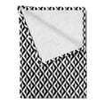 thumbnail image 2 of Geometric Soft Flannel Fleece Blanket, Monochrome Geometric Ornamental Squares with Triangles and Lines Abstract Modern, Cozy Plush for Indoor and Outdoor Use, 60" x 80", Black White, by Ambesonne, 2 of 5