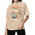 thumbnail image 2 of Route 66 & Chill Vintage Vibe Graphic Women's Natural T-Shirt, 2 of 3
