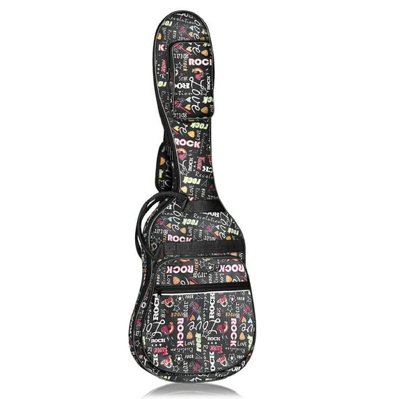 Electric Guitar Gig Bag - Guitarist Backpack Waterproof Soft Case w/ Carrying Handle & 5 mm Padding, 2 Pockets, Adjustable Shoulder Strap & Back Hanger Loop for 38-41 Electronic Guitar, Multicolor