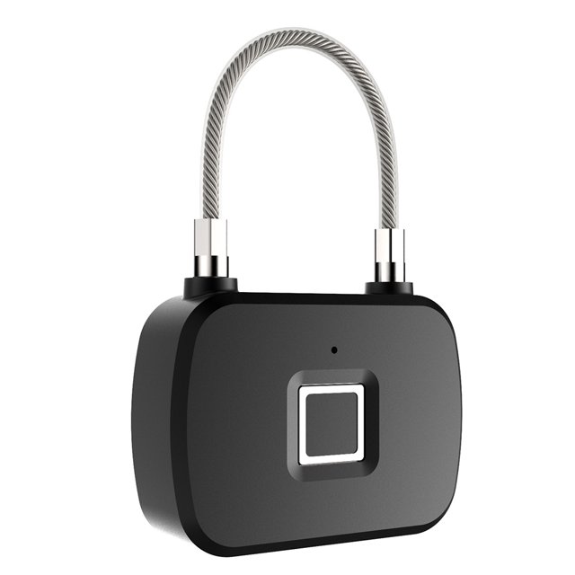 Methold Candado de huella dactilar inteligente para PC, portátil, cuadrado, IP65, resistente al agua, a prueba de polvo, alimentado por batería, LED, Electrónica