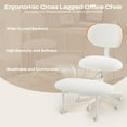 thumbnail image 4 of Pinmoco Ergonomic Cross Legged Swivel Chair for Adults, Adjustable Height and Egg-Shaped, Meditation & ADHD Chair with Back Support, Teddy Fabric, White, 4 of 9