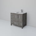 thumbnail image 5 of Jacques 36 in W Right Offset Distressed Grey Bath Vanity, Carrara Marble Top, & Faucet Set, 5 of 9