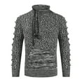 thumbnail image 2 of TIMIFIS Men Turtleneck Sweaters Mode Demi-Haute Sweater Décontractée Patchwork Couleur Col Haut Sweater Long Sleeve Pull-Over Basique Sweater - Printemps, 2 of 4