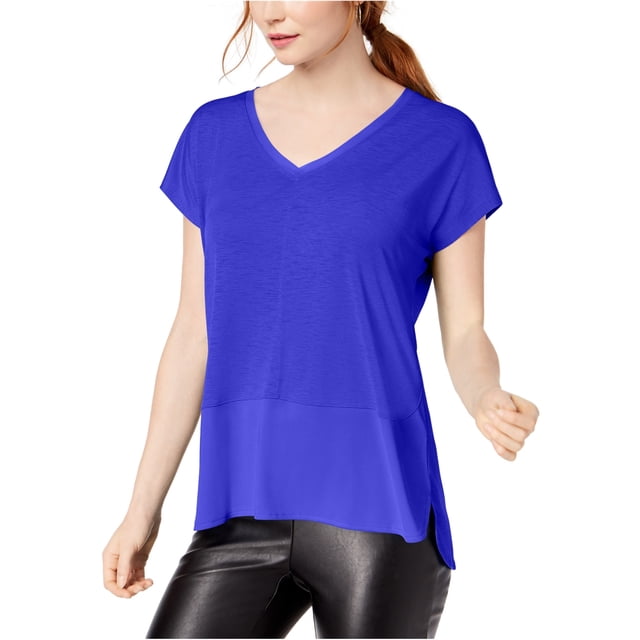 bar III Camiseta básica mixta para mujer, azul, mediana bar III Camiseta básica