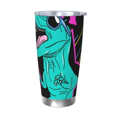 

Vsdgher Rex Dinosaur With Sunglasses 20 Oz Stainless Steel Vacuum Insulated Travel Mug Coffee Cup for Home Office Outdoor Works Great for Ice Drinks and Hot Beverage -Without Straw