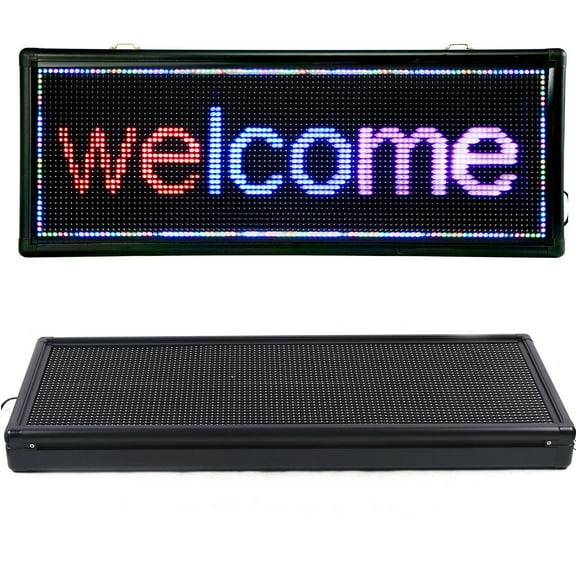 LED Sign 40" X 15" Programmable Scroll Message Board Sign 3 Color