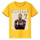 thumbnail image 4 of Camiseta deportiva de algodón amarilla de manga corta de verano para niños y niñas con estampado de avatar de Mbappé, 4 of 5