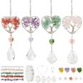thumbnail image 2 of 4 Pcs Tree of Life Crystals Suncatcher Kits DIY Sun Catchers Prism Hanging Crafts with Heart Pattern Tree of Life Rainbow Maker Decor for Window Home Car Hanging Accessories, 2 of 8