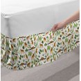 thumbnail image 2 of Safari Bed Skirt, Wilderness Leopards in Jungle Forest Monstera Memphis Retro Graphic, Elastic Bedskirt Dust Ruffle Wrap Around for Bedding Decor, 4 Sizes, Fern Green Apricot White, by Ambesonne, 2 of 2