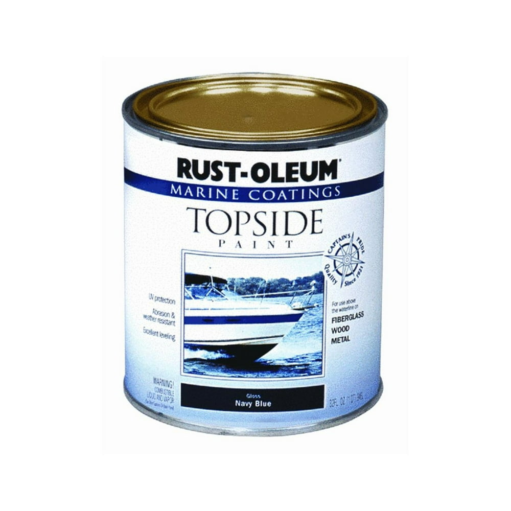 RustOleum 207002 Marine Topside Paint, Navy Blue, 1Quart 4 Pack