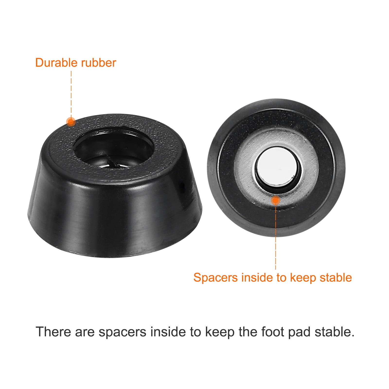 Unique Bargains Rubber Feet Non Slip Pads with Stainless Steel Washer 0.73"x0.31"